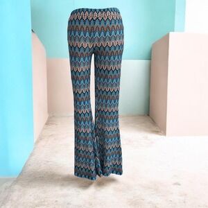 Boho Flare Pants Ru Apparel Chevron Print Festival Y2K Stretch Wide Leg XL